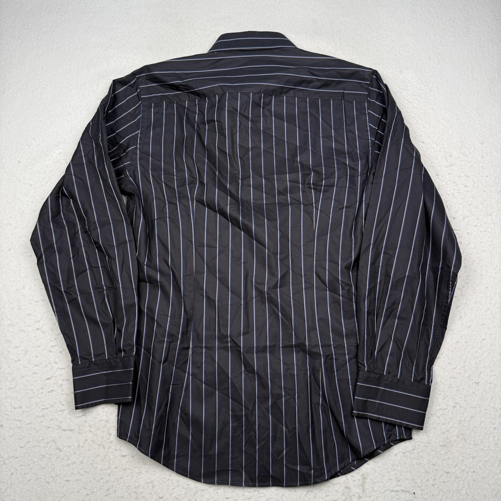 Dolce & Gabbana Shirt Mens 16.5 42 Black Stripe Cotton Long Sleeve Dress Italy - Picture 7 of 8